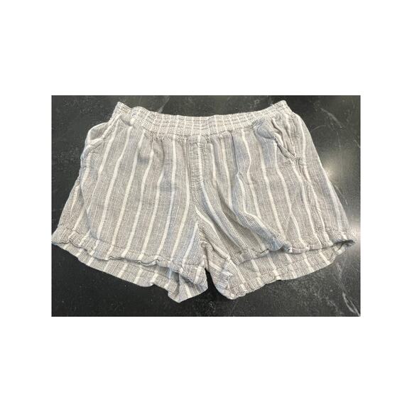 BRIGGS linen blend blk/white stripe baggy shorts XL - Picture 1 of 9